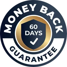 Vertigenics 60 day money back guarantee badge